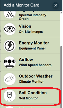 Select Soil Condition Monitoring Card Select Soil Condition Monitoring Card