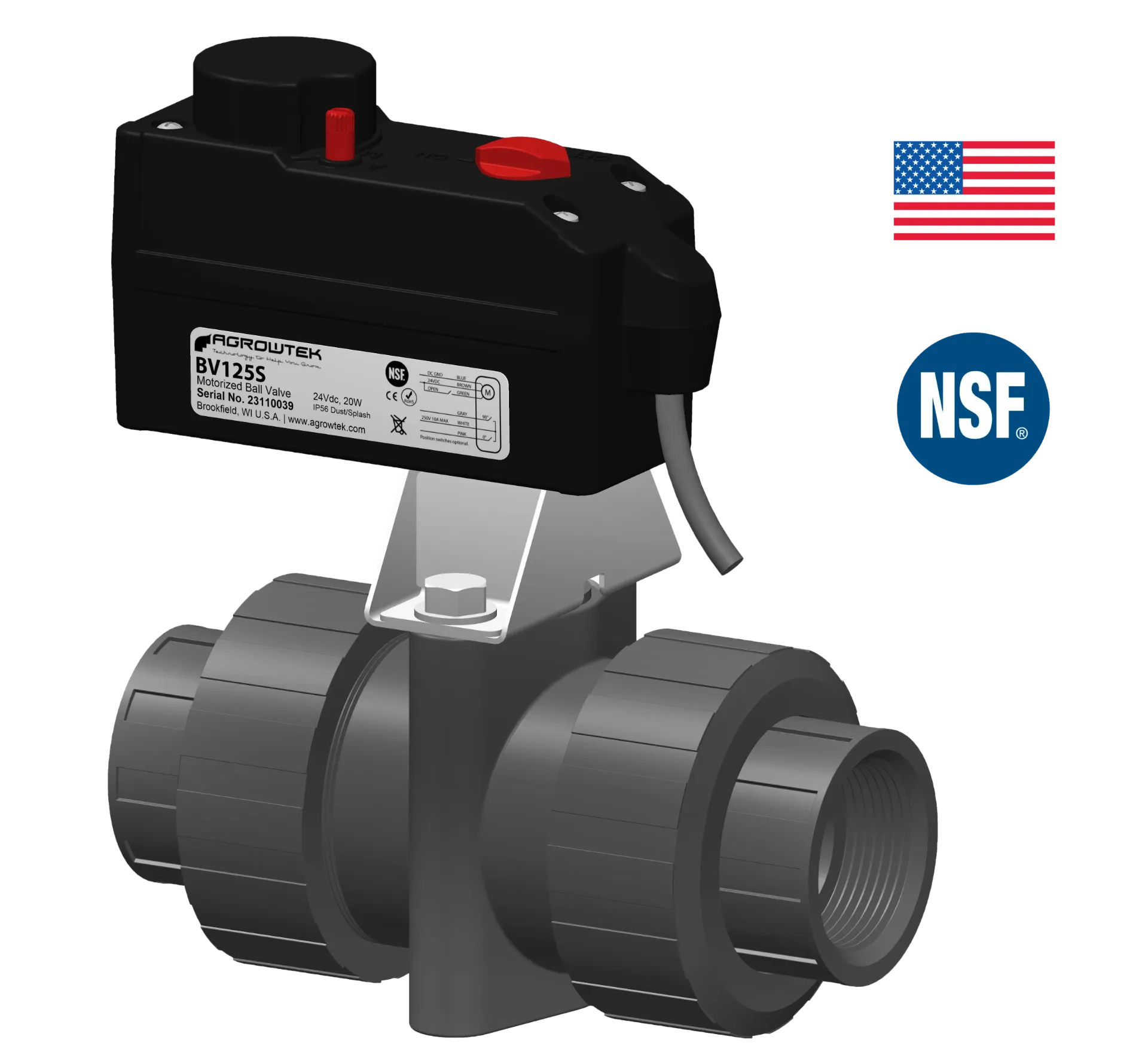 Motorized Electric Ball Valve, 1-1/4 Inch, 24VDC