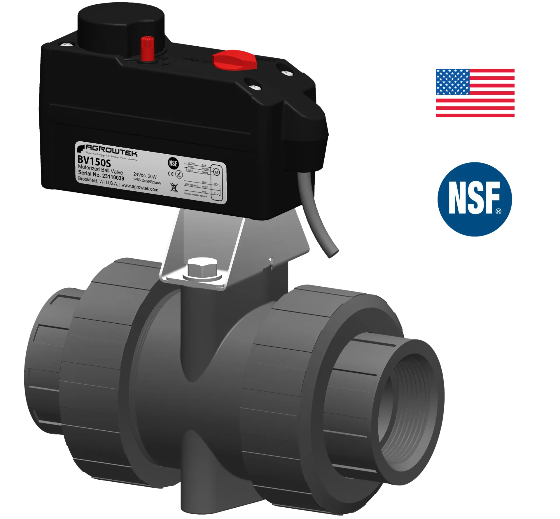 Motorized Electric Ball Valve, 1-1/2 Inch, 24VDC